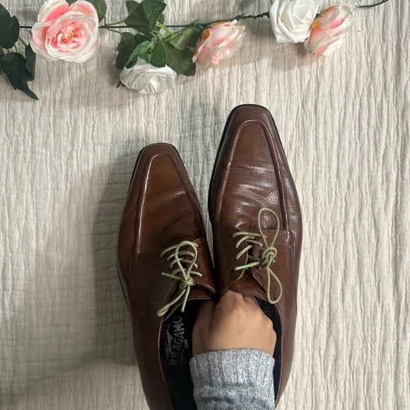Ferragamo  Brown Leather Men\'s Shoes 9.5